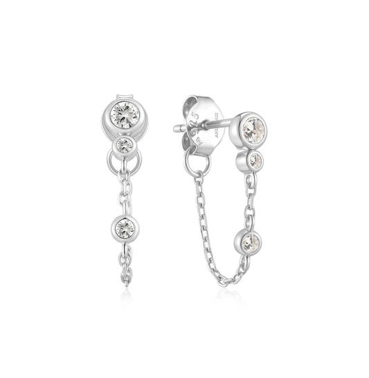  Luna Gaze - Boucles d'oreilles pendantes - Argent / Rhodié - Zircone